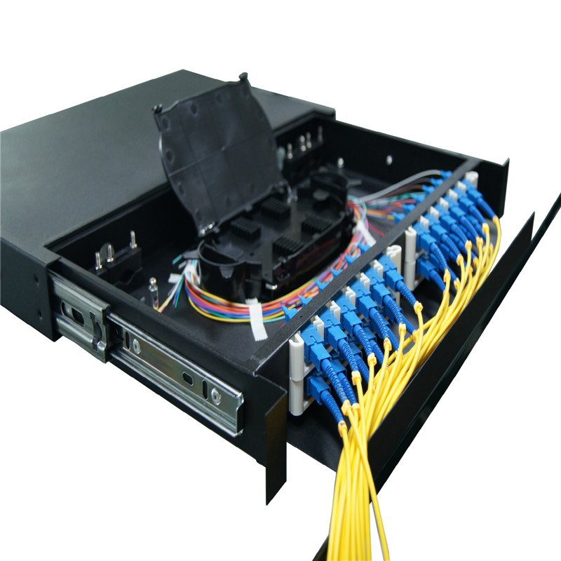 Black 19 Inch 24 Core Sc Fiber Patch Panel ODF