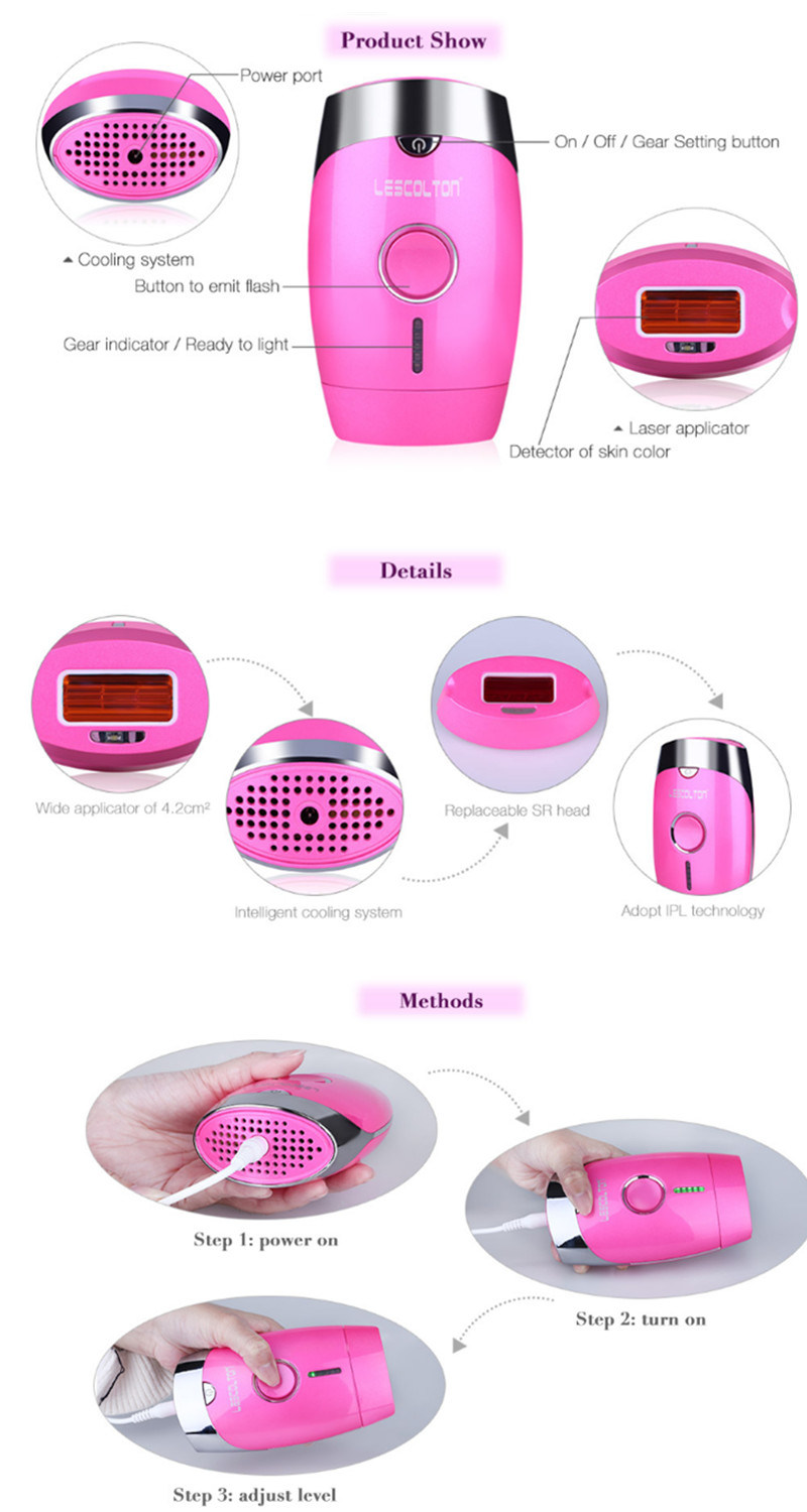 Efficiency Portable IPL Hair Removal Beauty Device Laser Epilation