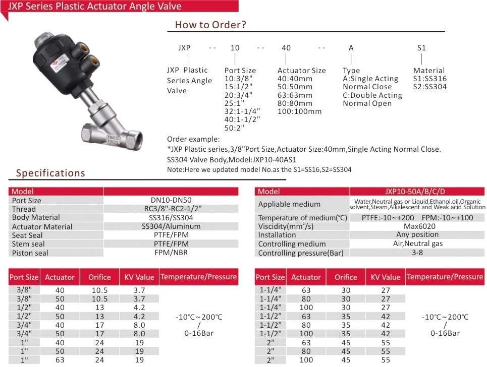 Stainless Steel Pneumatic Angle Seat Valve