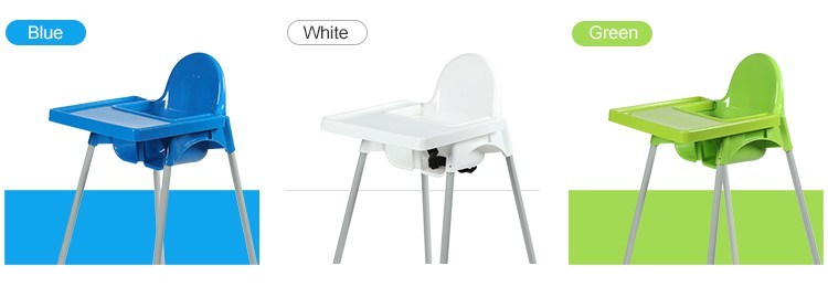 Safety Plastic Material Baby Dining Chair with Belt