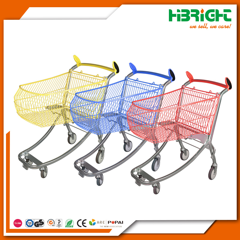 Plastic Sprayed Metal Supermarket Hand Cart Shopping Trolleys