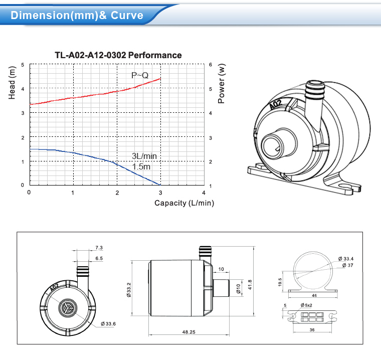 12V DC Brushless Quiet Refrigeration Cycle Water Pump