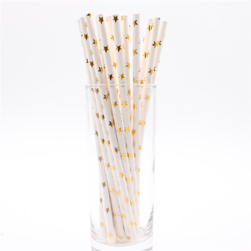 Disposable Tableware Event Party Supplies Paper Straw/Plate/Napkin Gold Star Birthday Party Decorations Kid Adult for Wedding