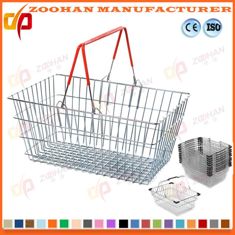 2016 New and Stylish Metal Wire Supermarket Shopping Basket (Zhb123)