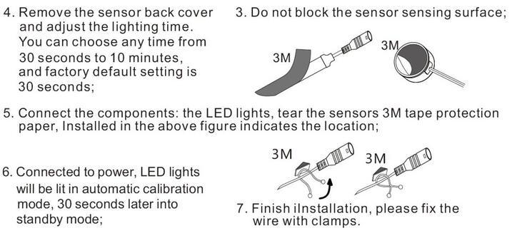 Warm White LED Human Sensor Bed Flexible Strip Night Light