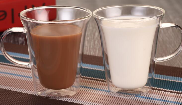 Double Wall Drinking Milk Mug Glass Juice Cup Borosilicate Glass Gift Coffee Cup