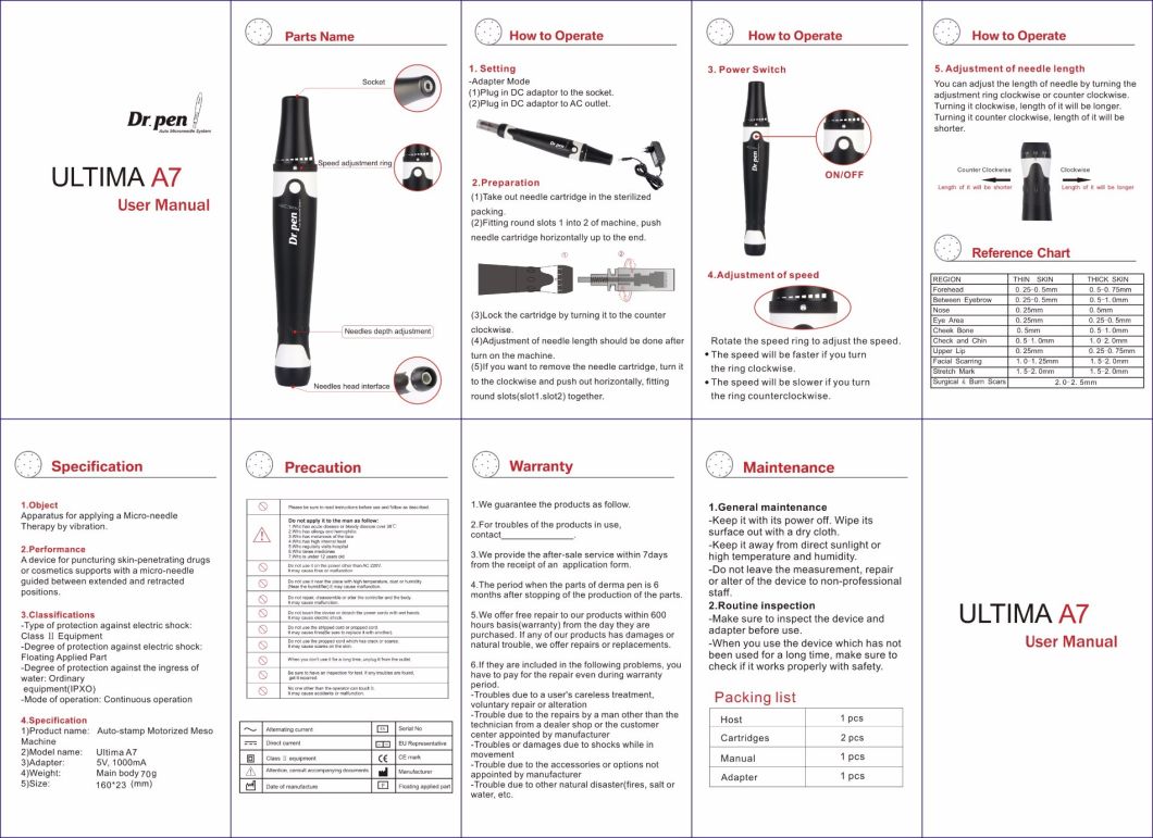 Korea Micro Derma Roller Electric Microneedles with 12 Needles