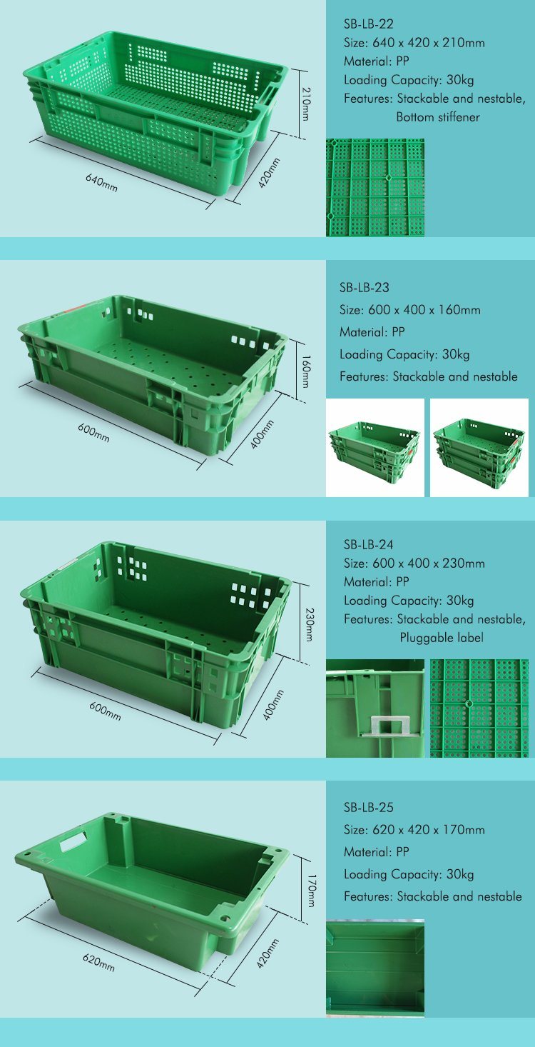 Plastic Turnover Bins Plastic Foldable Vegetable Crates