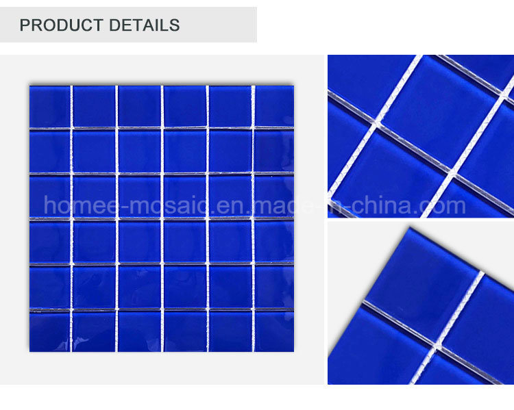 Wholesale Waterproof Pure Blue Floor Tile Swimming Pool Mosaic Tile