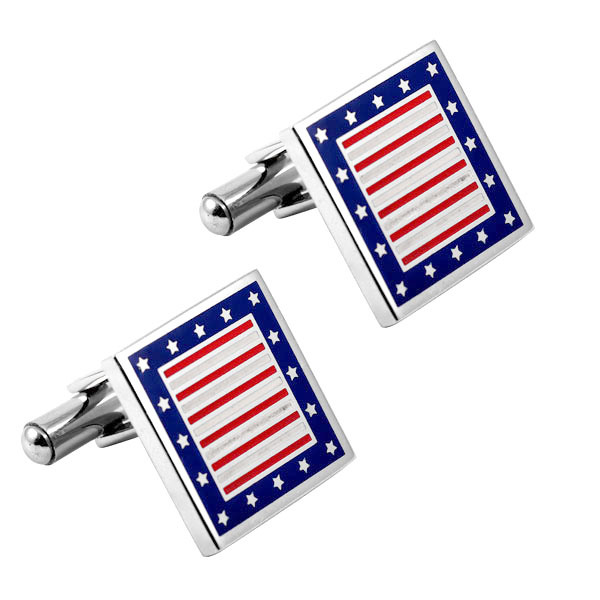 Dongguan Factory Fashion Stainless Steel Americal Flag Cuff Links