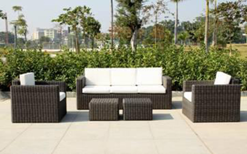 Modern Rattan Aluminum White Cushion Sofa Set Leisure Outdoor Garden Furniture