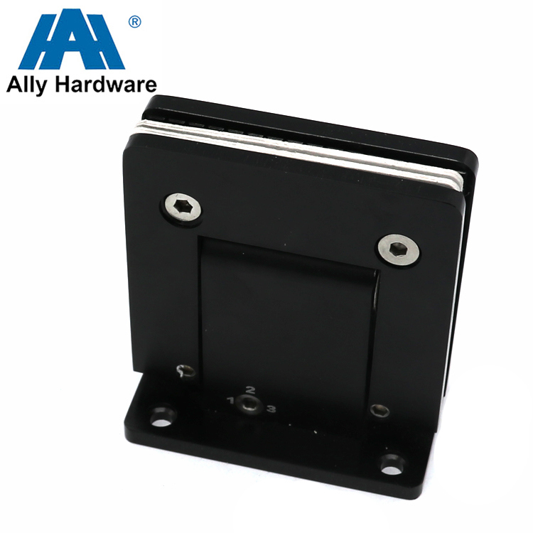 90 Degree Hydraulic Pressure Aluminum Shower Hinge Black Color