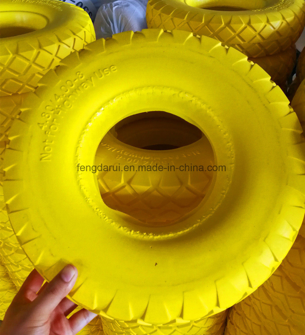 Hot Sell 16 Inch Flat Free PU Foam Wheels (4.00-8)