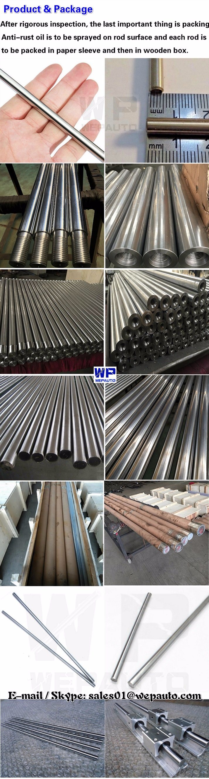 Induction Hardened Rods Linear Shafts for Industrial 3D Printer