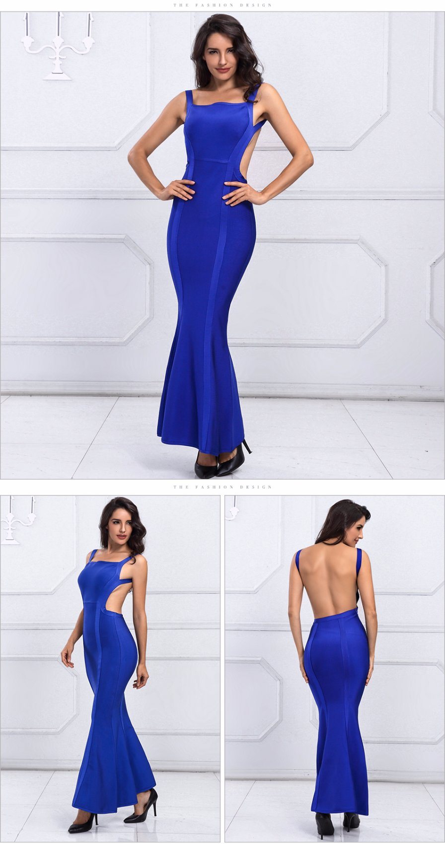 Blue Slip Dress Long Dress Long Sleeveless Dress Cocktail Dress Sexy Party Dress