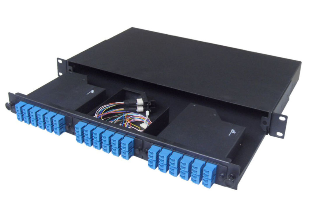 Rack Mounted MPO Patch Panel with 1u Fiber Optic Patch Panel with Cold Rolled Steel