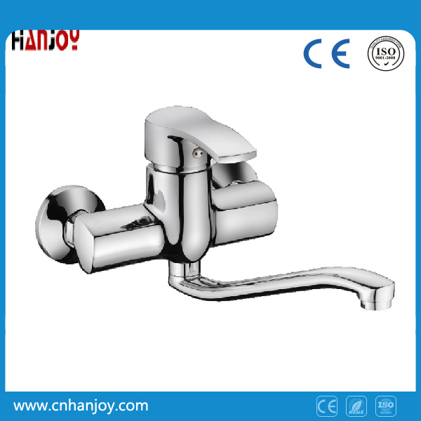 Wall Mounted Single Handle Brass Wall Kitchen Mixer (H01-104)