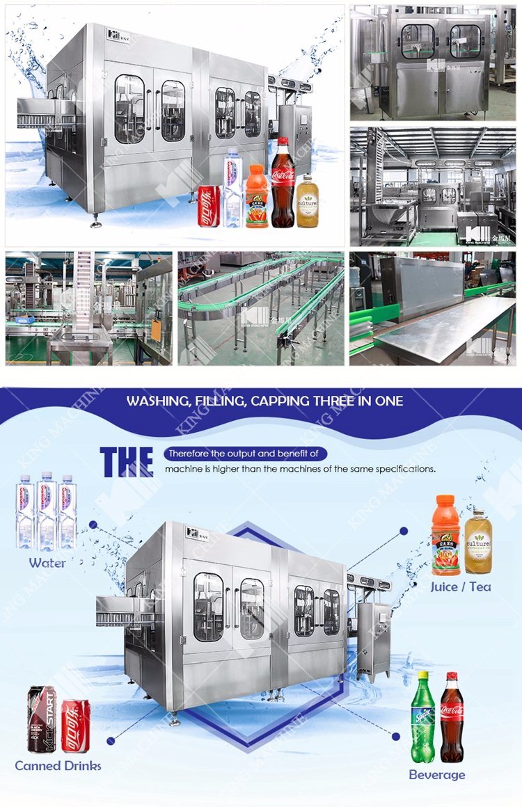 2018 New Model Good Price Automatic Bottled/Bottle Beverage Liquid Mineral Pure Drinking Water Soft Drink Filling Sealing/Capping Making Packing Machine