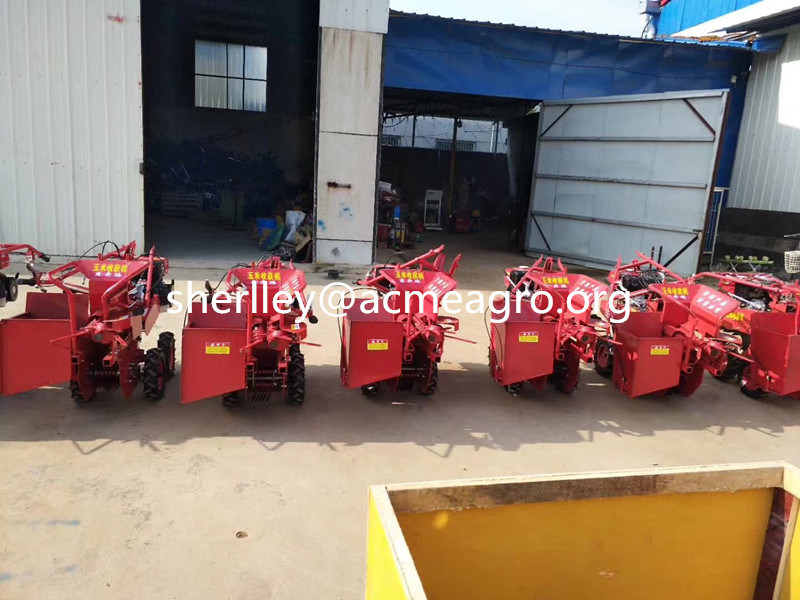 1 Row Maize Corn Harvester with Picking and Peeling