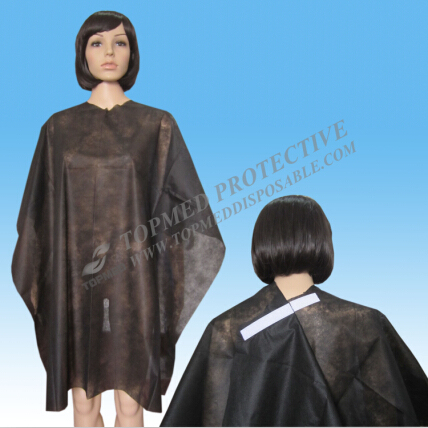 Disposable Nonwoven PP Magic Tape Hair Cutting Cape with Ce Certificate
