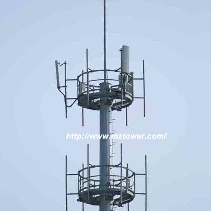 Good Quality Galvanized Tubular Transmission Steel Single-Tube Communication Tower