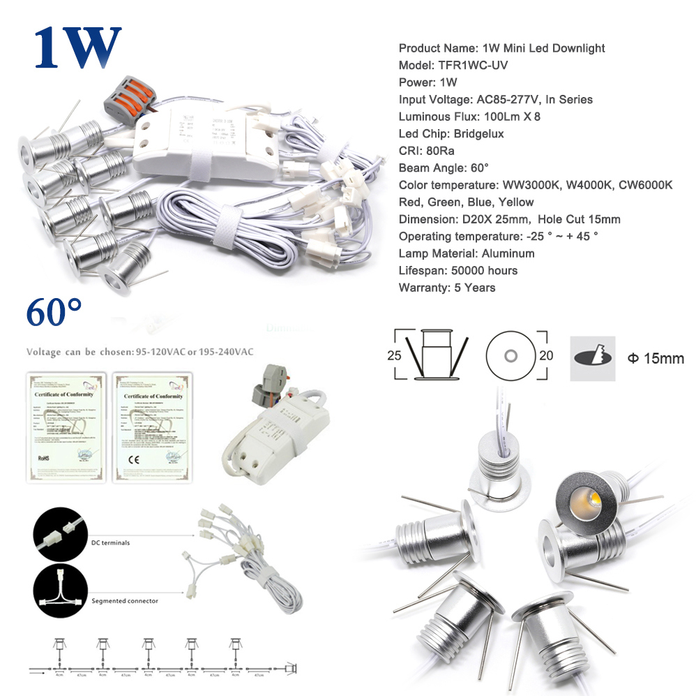 1W Mini LED COB Bulb Light Dimmable