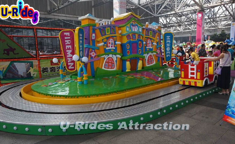 Amusement park railway trains Fire brigade theme electric ride on train