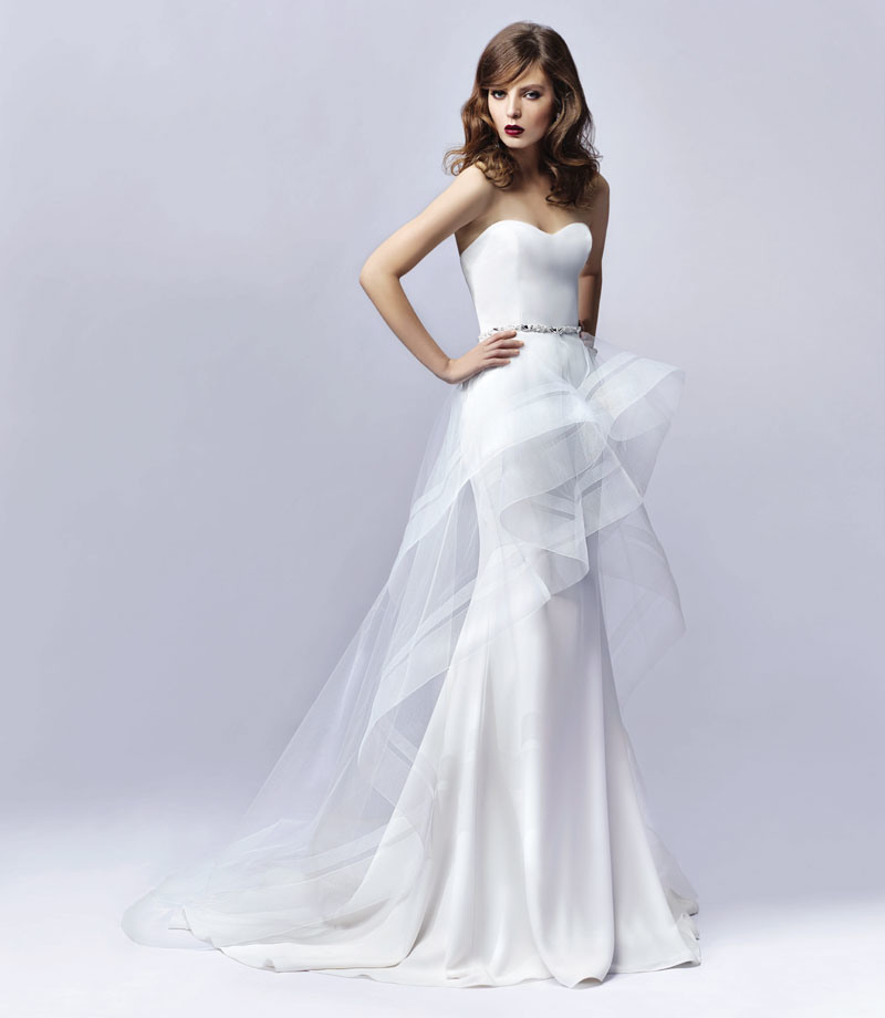 Gorgeously Contemporary Detachable High-Low Tulle Wedding Dress