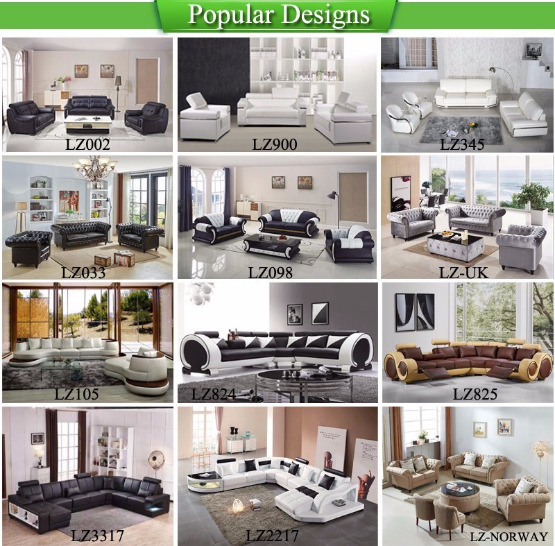 Modern Living Room Divany Casa Leather Sofa Set 1+2+3
