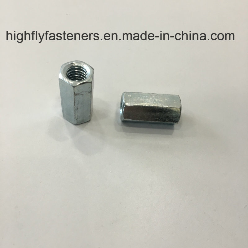 Long Hex Coupling Nuts/Barrel Nuts Zinc Plated/Galvanized Carbon Steel DIN6334 M6-M36