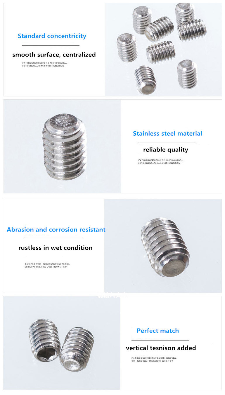 DIN 916 Stainless Steel Hexagon Machine Socket Set Screw with Flat Point