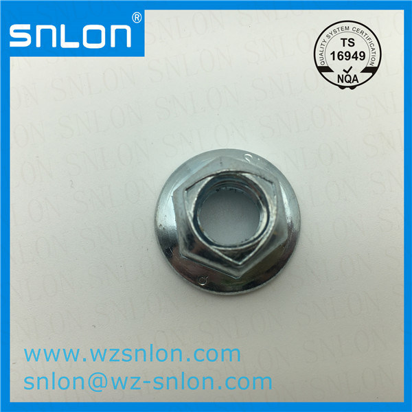 Hexagon Flange Lock Nut White Zinc for Auto Parts