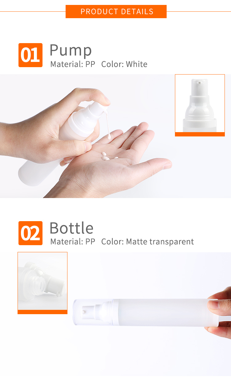 PP Airless Bottle for Emulsion Lotion Essence