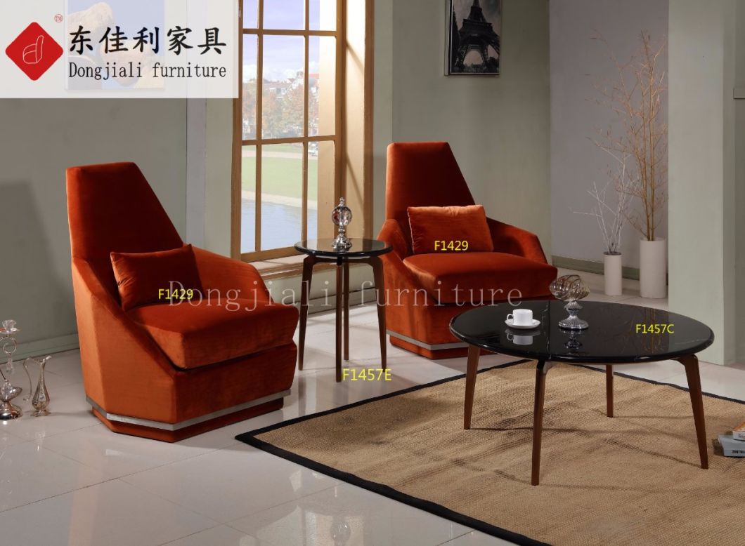 Home Hotel Furniture Red Leisure Velvet Chair Single Sofa