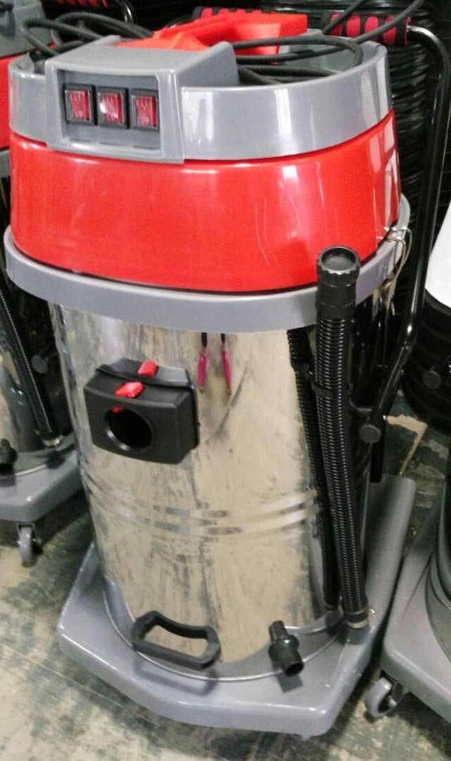Red Color 80L Three Motors Wet and Dry Industrial Vacuum Cleaner with Low Price