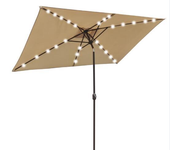 2X3m Square LED Umbrella Solar Umbrella