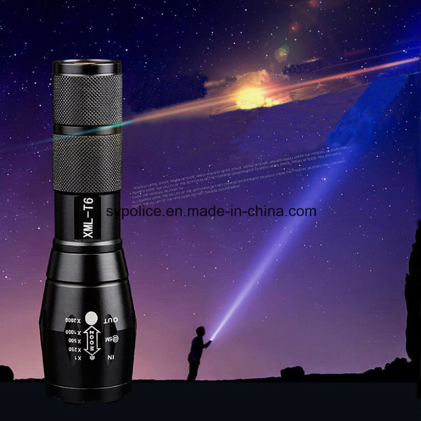 Zoomable Telescopic Focusing 5 Modes Rechargeable LED Torch Flashlight, Tactical LED Flashlight Manufacturers (SYSG-180820)