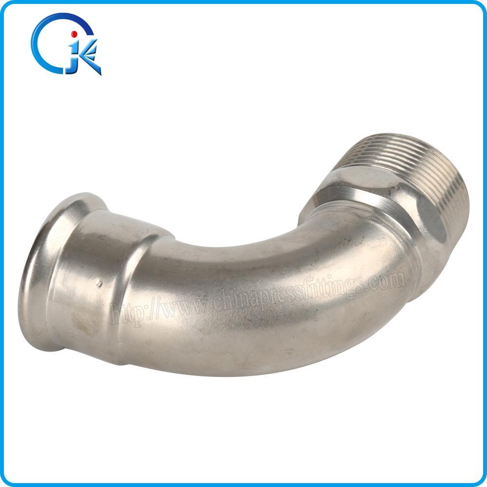 Press to Threaded Fittings Bend 90 Degree Pipe Fittings Stainless Steel