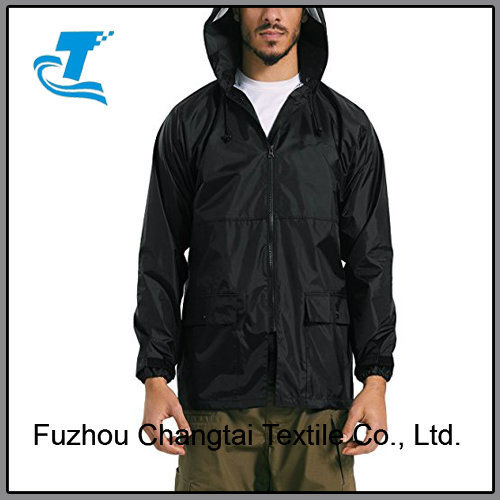 Men's PVC Waterproof Hooded Cycling Motorcycle Rain Jacket