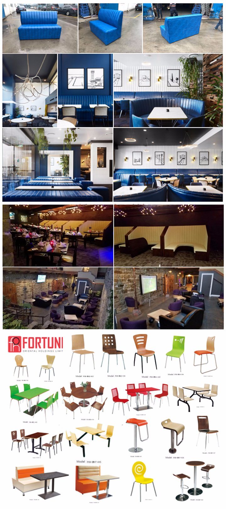 Commercial Button Tufted Booth Restaurant Seating with Table in Good Quality (FOH-XM29-626)