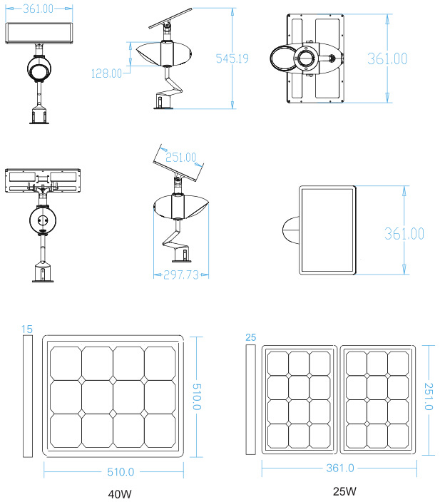 Outdoor Solar LED Street Garden Wall Light with Motion Sensor