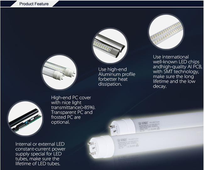 Replace Fluorescent Tube 150lm/W 1.2m 18W T8 LED Tube Light