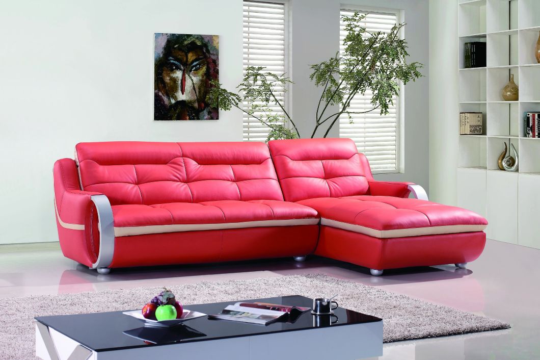 Modern Stainless Steel Leg Corner Sofa