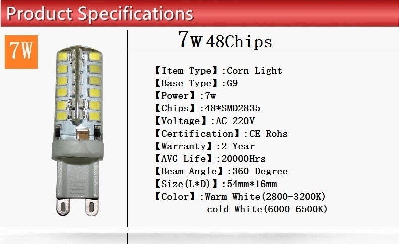 Popular Topsale G9 LED Lamp LED Bulb G9 Light Replace 30/40W Halogen Lamp Light