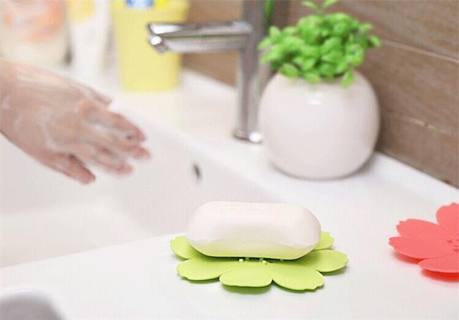 Promotion Gift Flower Shape Anti-Slip Silicone Soap Mat Soap Dish