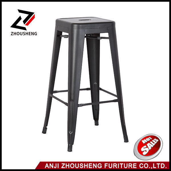 30'' High Backless Silver Metal Indoor-Outdoor Barstool with Square Seat