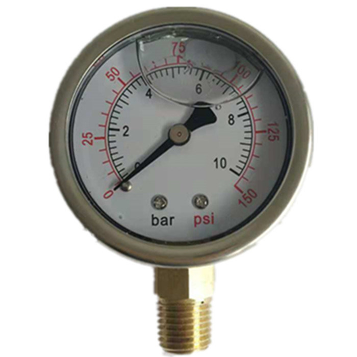2 Inch All Stainless Steel Pressure Gauge Manometer 0-10bar 1/4NPT Thread
