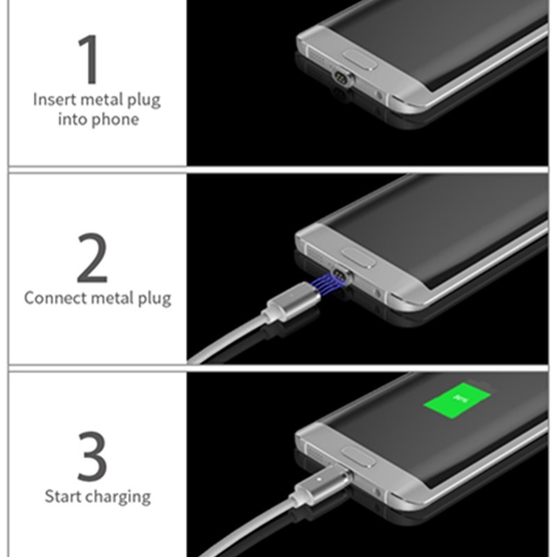 Wsken Metal Mini 2 Magnetic Cable Data Transfer Hi-Speed Wsken Magnetic USB Cable Charging for iPhone / Micro USB