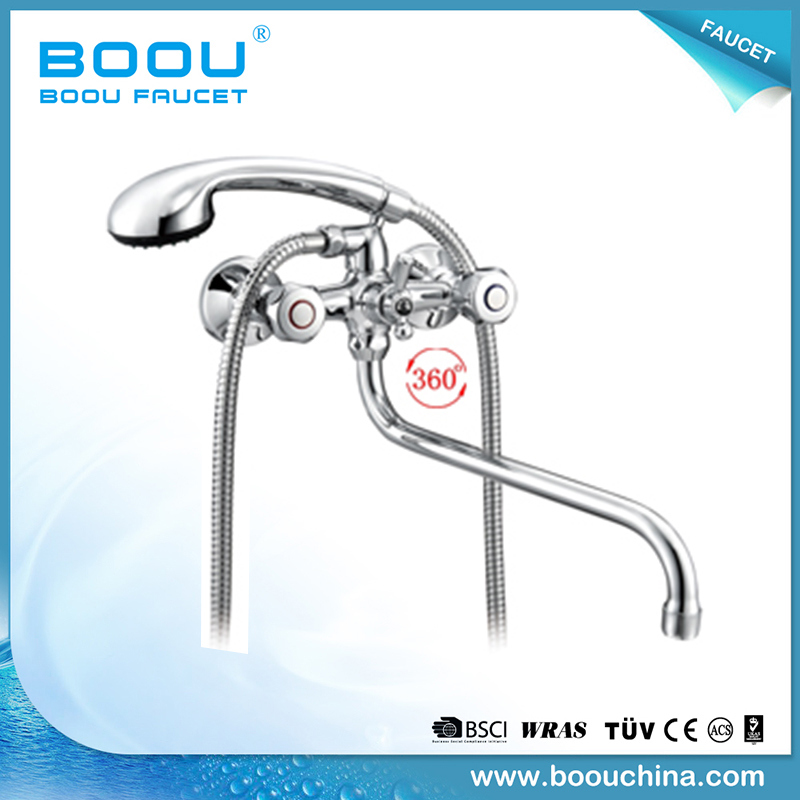 (BQ5328-3) Double Handle Brass Hot and Cold Water Shower Faucets