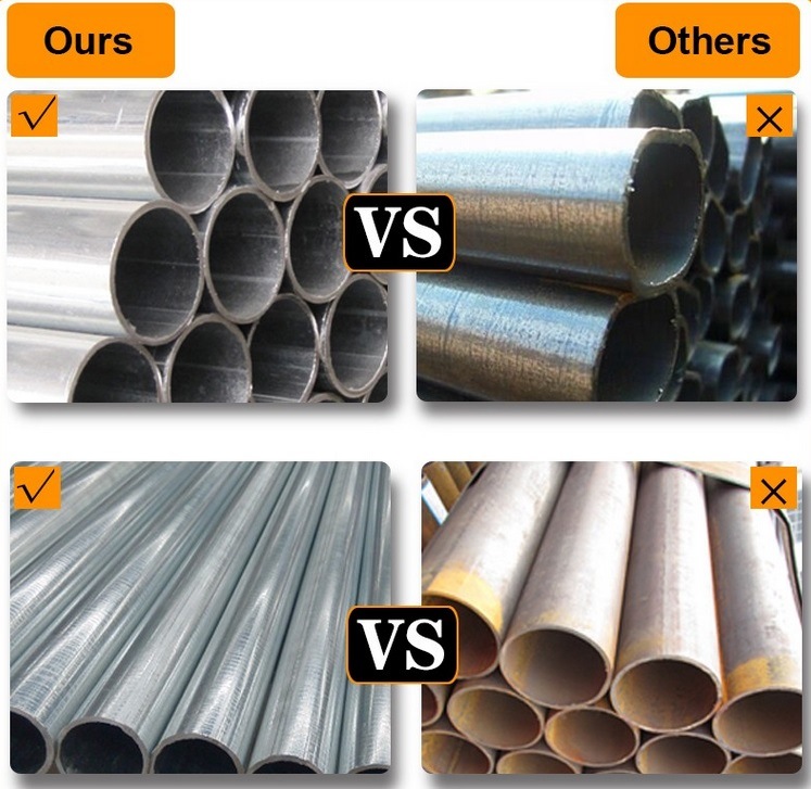 Standard Welded Carbon Construction Galvanized Steel Pipes Tube